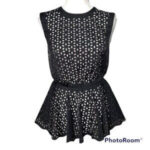 EUC Gracia Black peplum Sleeveless Open Back